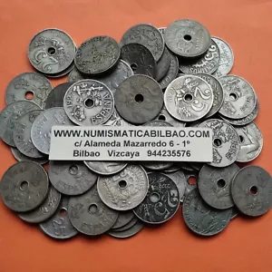 4 monedas x ESPAÑA 25 CENTIMOS 1925+1927+1934+1937 NICKEL MUY MUY CIRCULADAS - Imagen 1 de 3