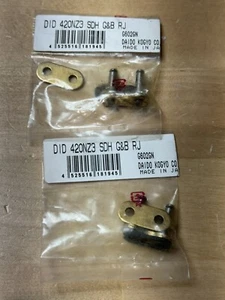 Qty 2 D.I.D. Clip Connecting Link for 420 NZ3 Super Non O-Ring Chain Gold LOT - Picture 1 of 3