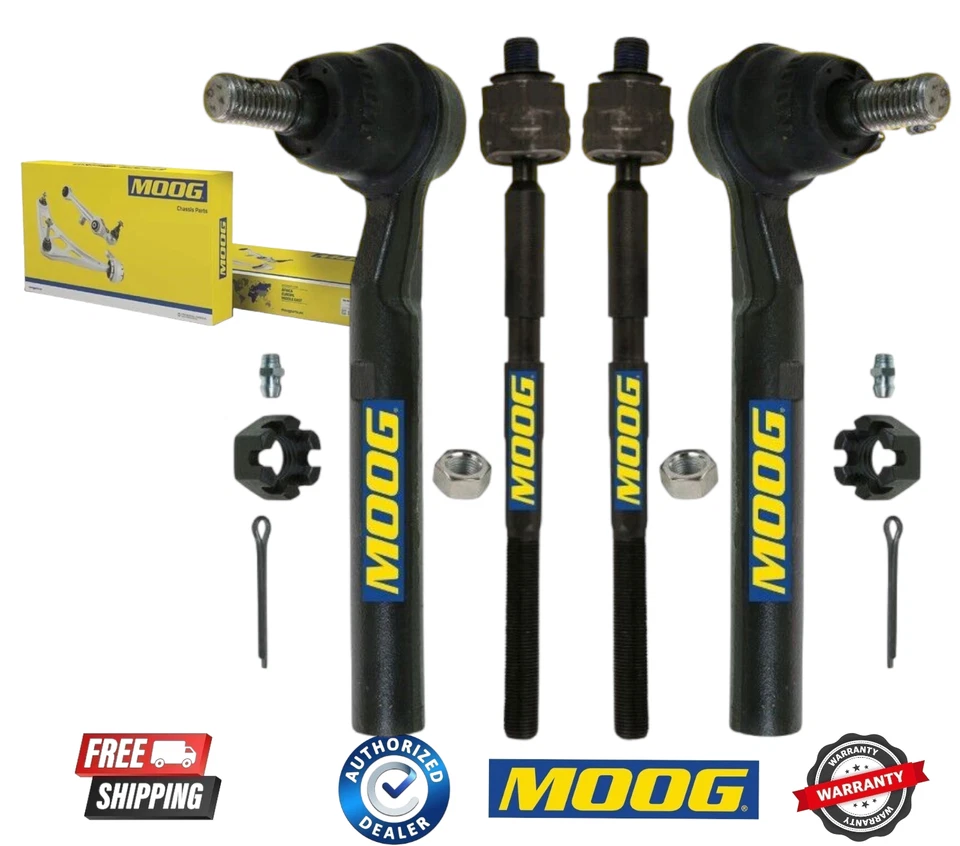 Front Inner & Outer Steering Tie Rods End 4PCS Set Moog For 2006-2010 Hummer H3 - Image 1 of 1
