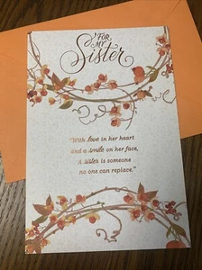 Tarjeta de felicitación de 5,5”x8” con sello de acción de gracias por mi hermana con amor - Imagen 1 de 9