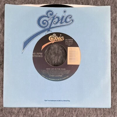 CYNDI LAUPER Who Let In The Rain / Cold 45 Epic 34-74942 NEW UNPLAYED Foto 1 de 4