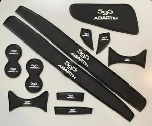 JUEGO DE ALMOHADILLAS SALPICADERO FIAT 500 ABARTH 2008 - 2015 MODELO MK1 EN LOGOTIPO NEGRO + BLANCO - Imagen 1 de 7