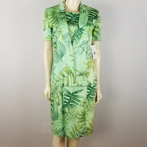 Harve Benard by Benard Holtzman Kleid Anzug Palmen und Blätter Gr. 8 Talla - Bild 1 von 11