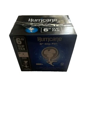 Ventilador de Clip Hurricane 6", Ventilador de Mesa de Escritorio de 2 Velocidades con Inclinación Ajustable, Blanco Foto 1 de 2