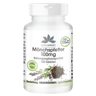 Mönchspfeffer 100 mg - 120 Tabletten mit Zink für 2 Monate, vegan | herba direkt
