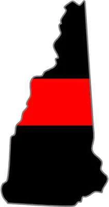 4" New Hampshire NH State Thin RED Line Firefighter IAFF Fire Decal Sticker - Picture 1 of 1