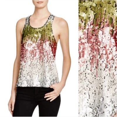 NWOT Elizabeth and James Marla Ombre Sequin Embellished Tank Top Size S - Image 1 of 4