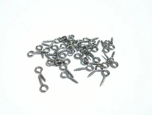 20pz Ganci a vite per ciondoli  acciaio inox colore argento scuro 10x4mm bijoux - Foto 1 di 1
