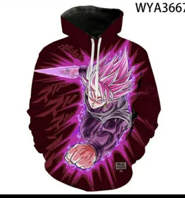 Hooded Sweatshirt Dragon Ball Great Child, Mens Gents San Goku , . Vegeto. Black — 第 1/4 张图片