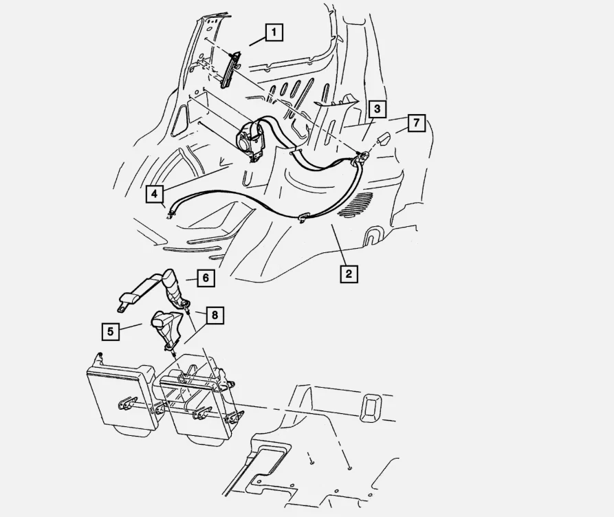 正品 Mopar 后外座椅皮带右 5GY941T5AG — 第 1/1 张图片