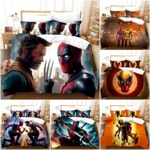 Deadpool Wolverine Kids' 3D Bedding Set Duvet Cover Single Queen King Gifts AU - Picture 1 of 17