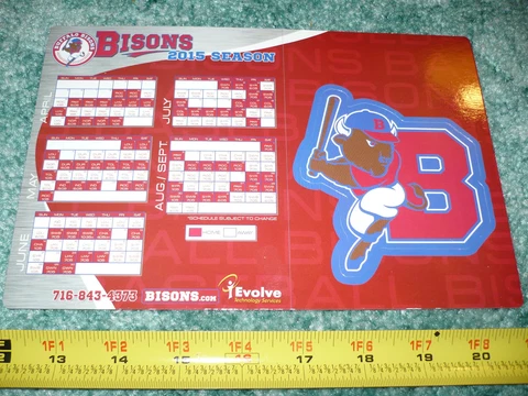 NEW! BUFFALO BISONS 2015 Magnetic and Pocket Schedule, Magnet, Toronto Blue Jays Cover