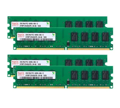 Hynix 8GB 4X 2GB 2 G DDR2 800MHz PC2-6400U 240PIN Desktop DIMM RAM Memory PC6400 - Image 1 of 4