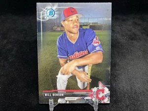 WILL BENSON 2017 BOWMAN DRAFT #BDC-56 BASE CHROME PROSPECT CARD / INDIANS - Picture 1 of 2