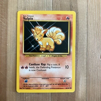 Pokémon TCG Vulpix Base Set 68/102 Regular Unlimited Common LP - Image 1 of 2