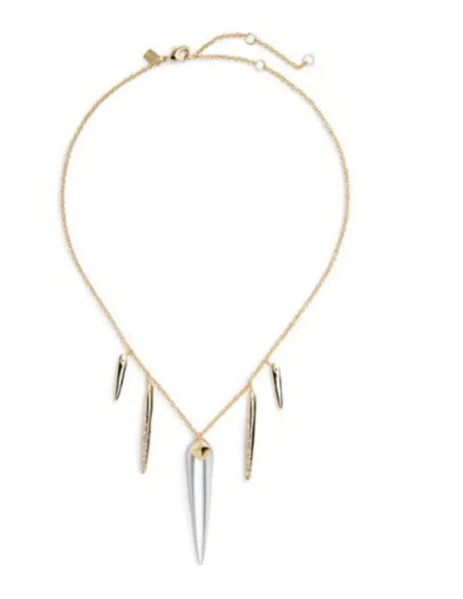 Collar frontal colgante lanza lucite plata Alexis Bittar W1107 para mujer Foto 1 de 2