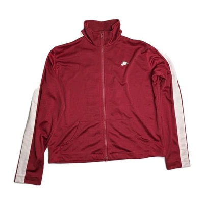 Chaqueta deportiva de malla para mujer Nike Spellout Swoosh de colección M 8/10 roja cremallera completa Foto 1 de 4