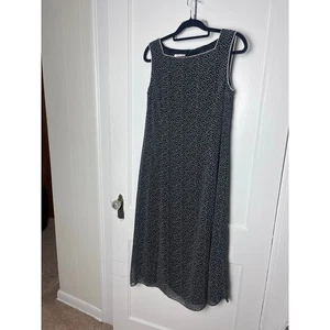 Vintage Talbots Women's Sleeveless  Polka Dot Flowy Midi Dress SZ 16 90s Girly - Picture 1 of 6