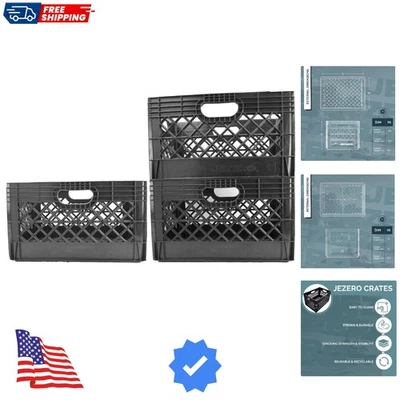 Paquete de 3 cuartos de galón de plástico de alta resistencia | Apilable almacenamiento multiusos bi... Foto 1 de 4