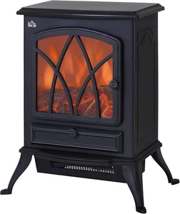 HOMCOM Electric Stove Heater with Realistic Flame Effect, 2000W Portable Indoor - Picture 1 of 9