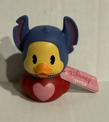 Резиновая утка Disney STITCH с сердцем на груди ~ 3 дюйма ~ НОВАЯ - Изображение 1 из 3