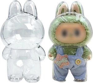 Plush Doll Cover Clear Display Case for LABUBU Doll Protective Case w/ Keychain - Picture 1 of 24