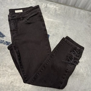 Pantalones de mezclilla recortados Anthropologie Pilcro negros de tiro bajo para mujer talla 28 - Imagen 1 de 8