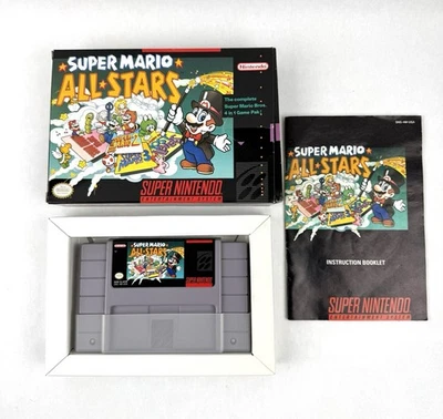 Super Mario All Stars Nintendo SNES Tested Working Complete Box W/ Manual - Image 1 of 4