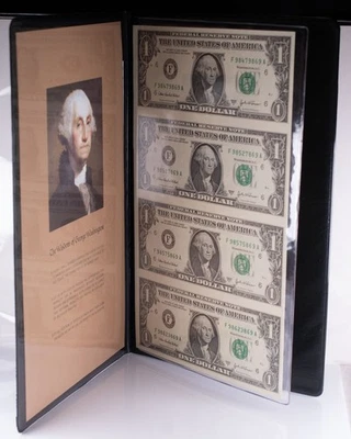 World Reserve 2003 $1 United States Currency Uncut Sheet 4 Notes UNC - Image 1 of 4