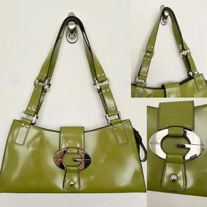 Bolso de Hombro Guess Vintage Y2K Charol Verde Logotipo G Hebilla Cartera Años 2000 - Imagen 1 de 15