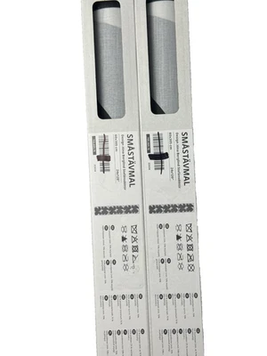 2x IKEA SMÅSTÄVMAL Panel Curtains 24x120" Black/White 705.665.75 – NEW - Image 1 of 4