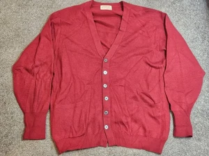 Size 44 Vintage Saks Fifth Avenue Red Caerlee Cashmere Lambswool Sweater  - Picture 1 of 5