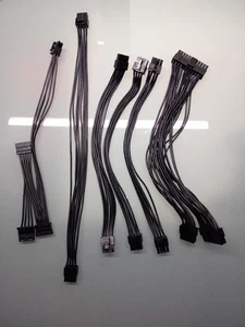 MODDIY Soft Silikon Netzteil Kabel Set für ITX PC - EVGA Pinout (SuperNova GM SFX) - Bild 1 von 3