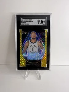 2024 Panini Select Tyrese Haliburton Neon Icon Gold Prizm /10 SGC 9.5 - Picture 1 of 2