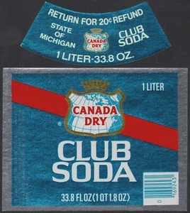 Vintage soda pop bottle label CANADA DRY CLUB SODA unused new old stock n-mint - Picture 1 of 2