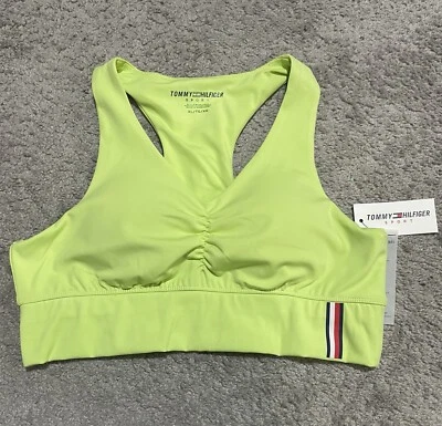 Tommy Hilfiger 运动霓虹绿色运动文胸女式 XL 码全新带标签 44 美元 — 第 1/4 张图片