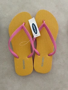 OLD NAVY Classic Flip-Flops Thong Sandals 2 Tone Pink/Orange NWT Women's size 6 - Picture 1 of 2
