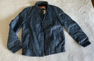 Leather Motorcycle Jacket - Dainese, mens 50 (medium) Dark Blue - Picture 1 of 15