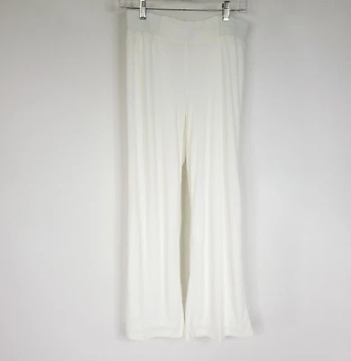 IMAN Womens Pants Small Short Ivory Wide Leg Elastic Waist Lined Stretch Pocket - Image 1 of 4