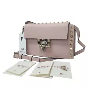 VALENTINO Pink Leather Rock Stud Mini UW2B0G50 With Booklet Extra Metal VA002 - Picture 1 of 12