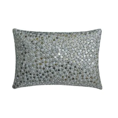 Lumbar Pillow Case Silver 12 x 16 inch, Room Decor Silk Abstract - Fizza - Image 1 of 3
