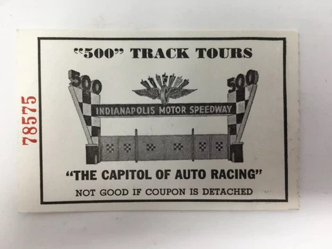 Vtg Indianapolis 500 Track Tours Card Bearer of Ticket Completed 1 Lap Around Cover