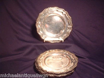 4件套伯明翰格鲁吉亚风格镀银6 3/4盘子 — 第 1/4 张图片