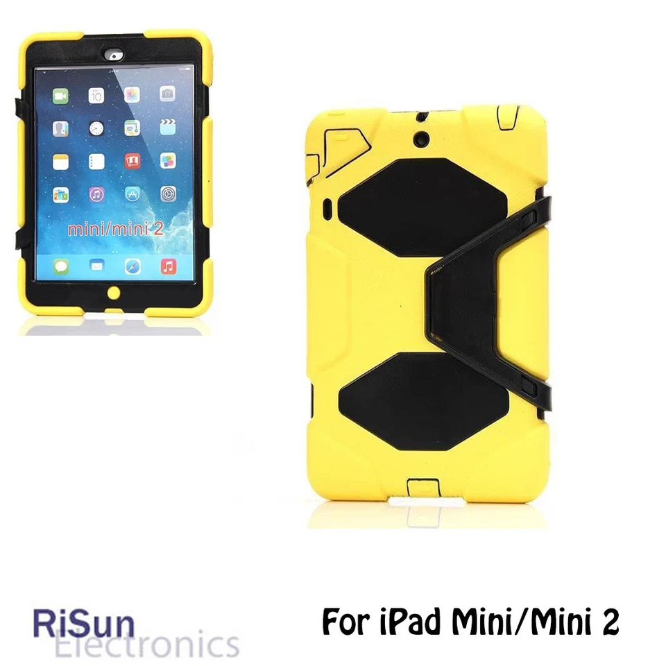 For iPad mini 1 2 3 Heavy Duty Shock Proof Yellow case & screen protector - Image 1 of 1