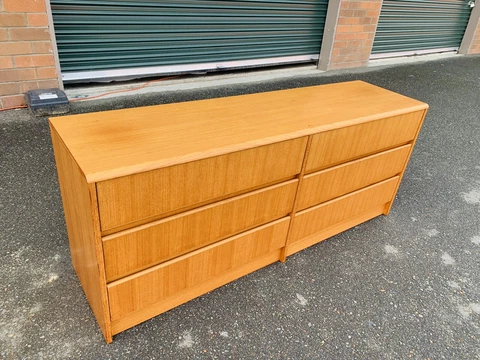 Mid-Century Danish Modern Sannemann Teak Lowboy Triple Dresser L@@K Cover