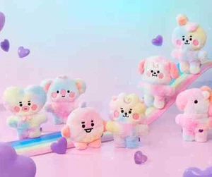 BTS BT21 Official Authentic Goods Baby Prism Rainbow Flat Fur Standing Doll NEW - Picture 1 of 75