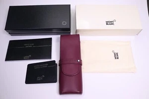 Montblanc Leather Goods Diaries & Notes custodia in pelle 2 strumenti da scrittura melanzana viola - Foto 1 di 9