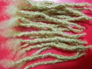 Rastas 100% Pelo Natural Hecho 140 Piezas 0.6cm Grueso 4" Rubio Platino 613 - Imagen 1 de 4