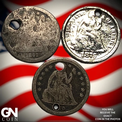 1842 1875 1840 Seated Liberty Dime Q6964 Cover