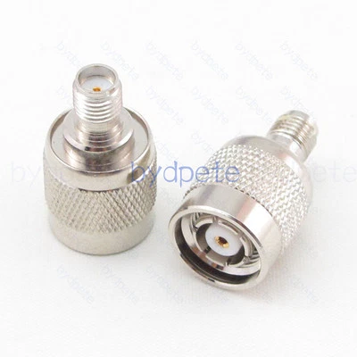 RP-TNC male to SMA female jack Straight Adapter Connector 50ohm Coaxial Coax RF - Image 1 of 4